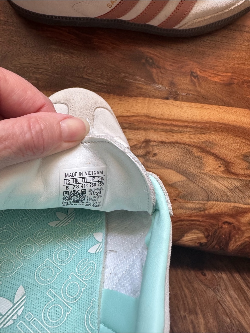 adidas Samba Sneaker in Mint and White - Picture 2 of 3